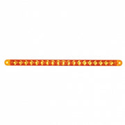 19 LED 12" Reflector Turn Signal Light Bar - Amber LED/Amber Lens