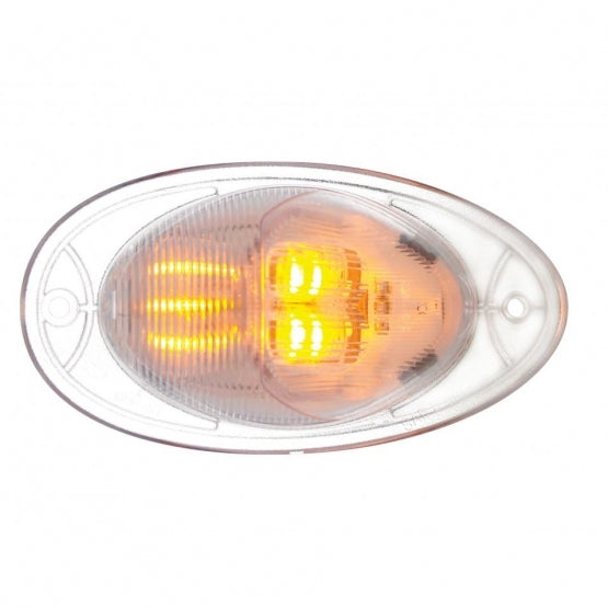 7 LED Turn Signal Light For 2008-2017 Freightliner Cascadia - Dome Lens, Amber LED/Clear Lens