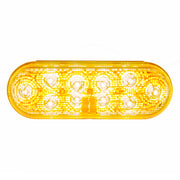 10 LED 6" Oval Light (Turn Signal) With Heated Lens - Amber LED/Amber Lens