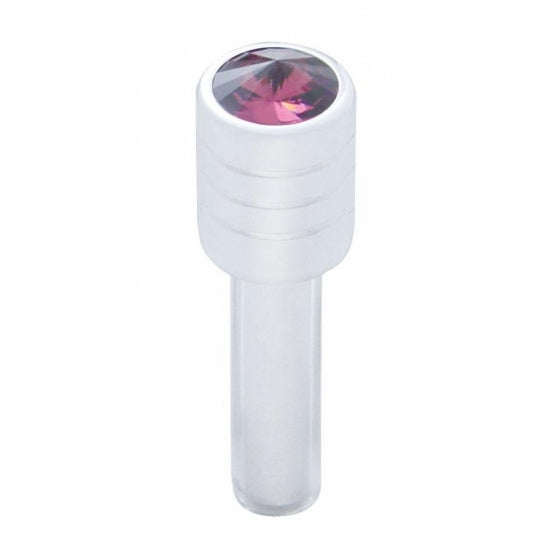 Chrome Door Lock Knob With 7/16" Purple Crystal (2pc/set)