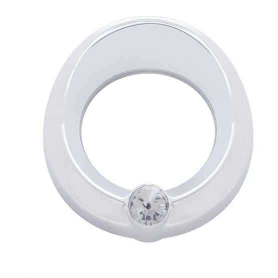 Universal Small Gauge Bezel With Visor - Clear Crystal