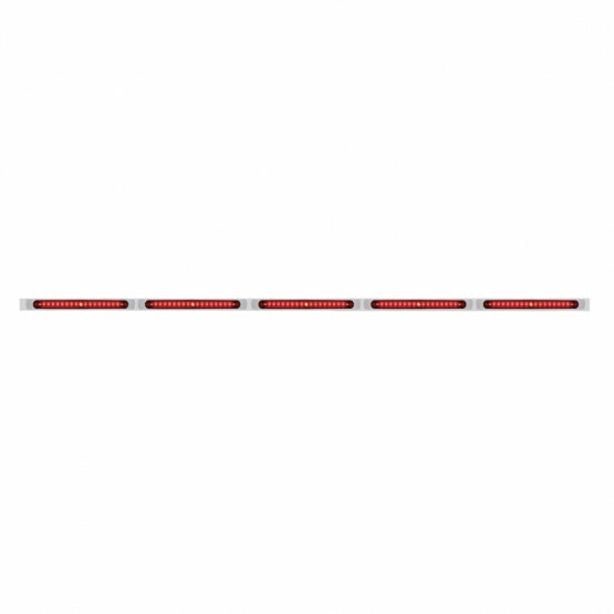 94" Stainless Steel Light Bracket - 19 LED 17-1/4" Light Bar x 5 With Red LED/Red Lens With Bezel