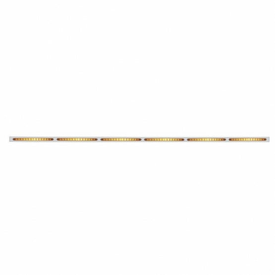 79-1/2" Stainless Bumper Light Bracket With 6X 14 LED 12" Light Bars - Amber LED/Amber Lens