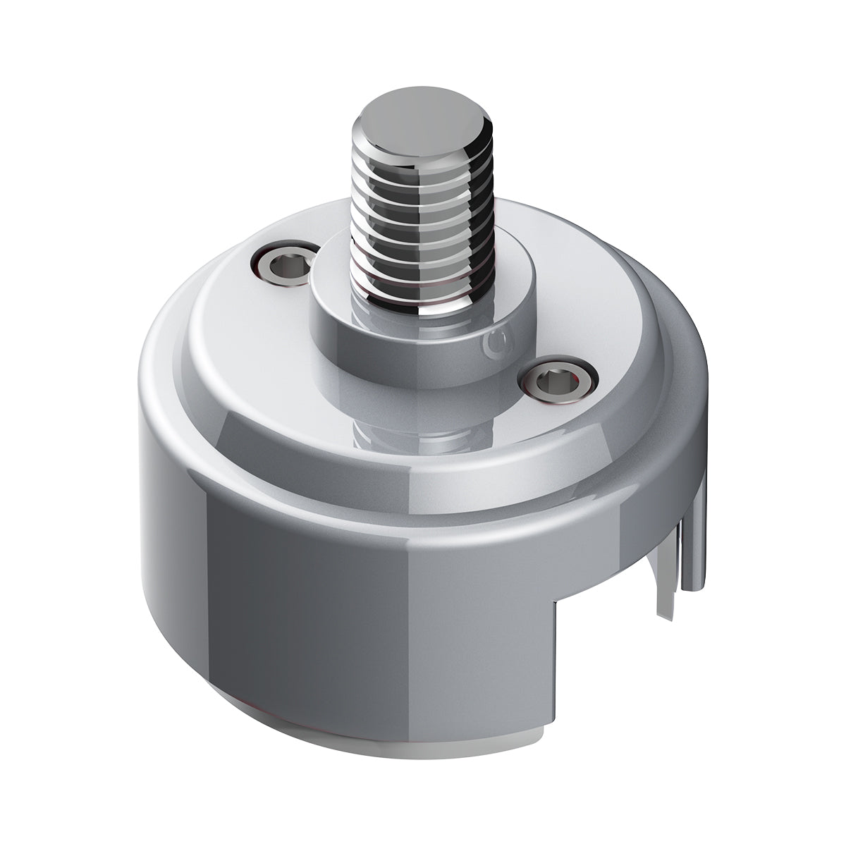 1/2"-13 Thread-On Shift Knob Mounting Adapter For Eaton Fuller Style 13/15/18 Shifter - Liquid Silver (Bulk)