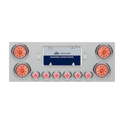 SS Rear Center Panel With 4X 10 LED 4" Lights & 6X 9 LED 2" Lights -Red LED/Clear Lens