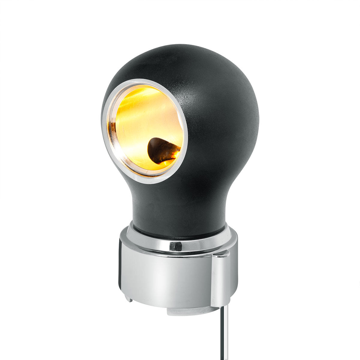 Thread-On Matte Black Charlotte Style Gearshift Knob With LED 9/10 Speed Adapter-Amber LED