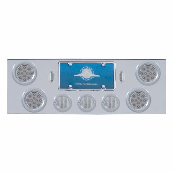 CR Rear Center Panel With 4X 12 LED 4" Reflector Lights & 3X 13 LED 2.5" Lights -Red LED/Clear Lens