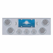 CR Rear Center Panel With 4X 12 LED 4" Reflector Lights & 3X 13 LED 2.5" Lights -Red LED/Clear Lens