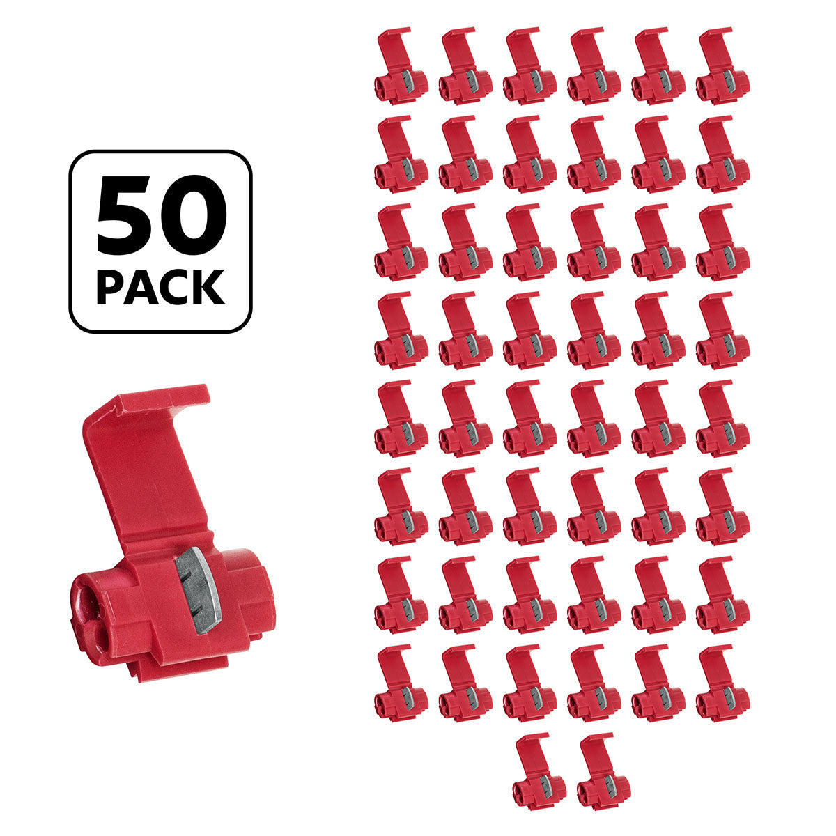 22-18 AWG Red Snap Lock Tap Splice Connector (50 pcs/Bag)