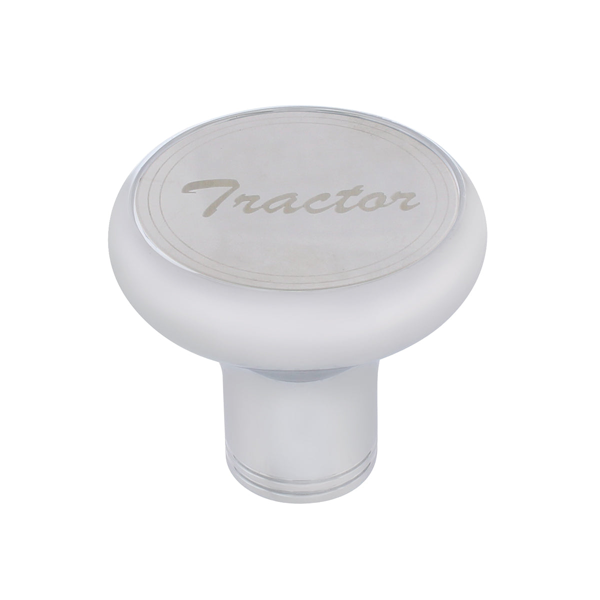 "Tractor" Deluxe Air Valve Knob - Stainless Plaque With Cursive Script