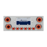 SS Rear Center Panel With Four 23 LED 4" Lights & Six 9 LED 2" Mirage Lights & Bezels - Red LED/Red Lens
