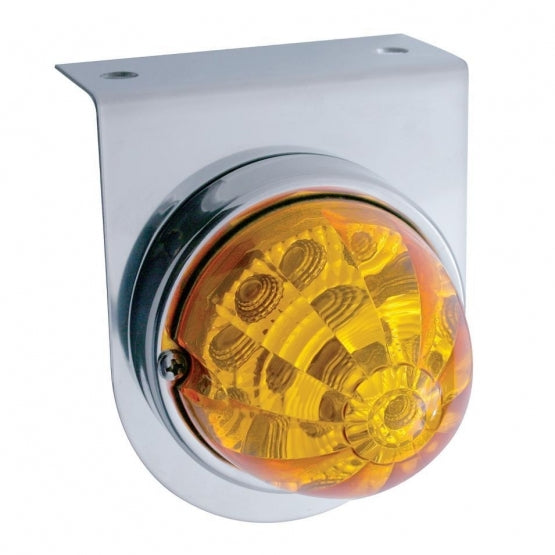 Stainless Light Bracket With 17 LED Watermelon Reflector Light - Amber LED/Amber Lens