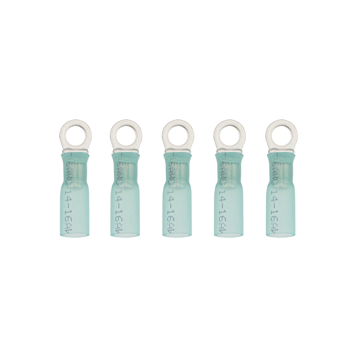 16-14 AWG #10 Stud CS Heat Shrink Ring Terminal - Blue (5-Pack)