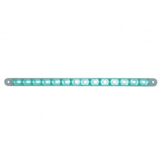 14 LED 12" Auxiliary Strip Light - Green LED/Clear Lens (Bulk)