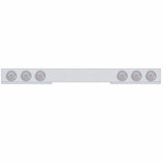 Stainless 1 Piece Rear Light Bar With 6X 10 LED 4" Lights & Bezels - Red LED/Clear Lens