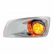 Fog Light Cover With Amber LED Hi/Lo Watermelon Light & Visor For 2007-17 KW T660- Driver -Amber Lens