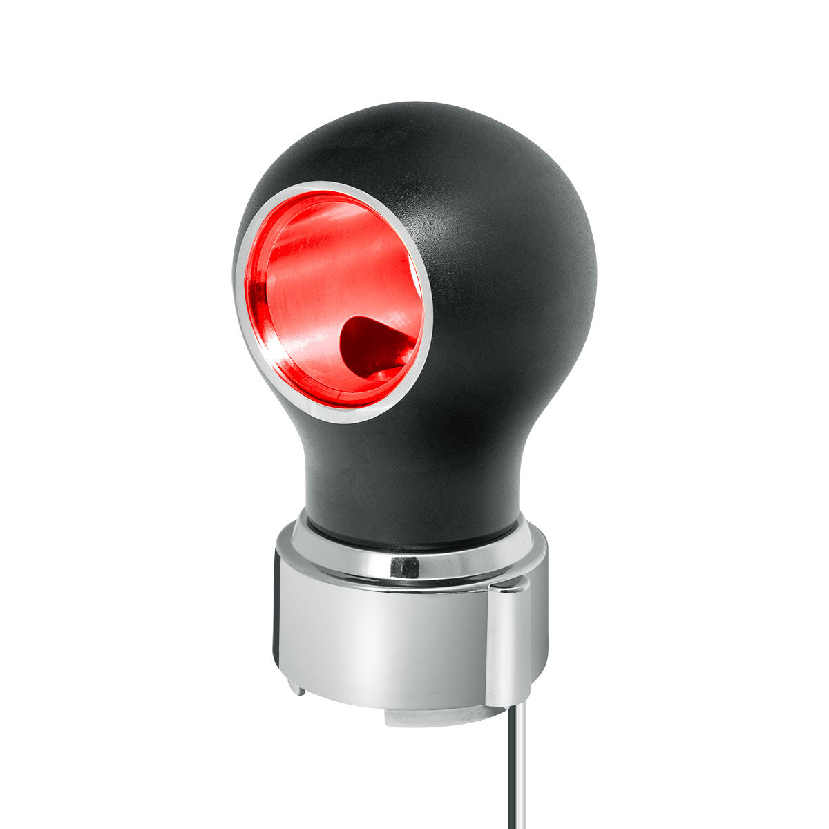 Thread-On Matte Black Charlotte Style Gearshift Knob With LED 9/10 Speed Adapter-Red LED