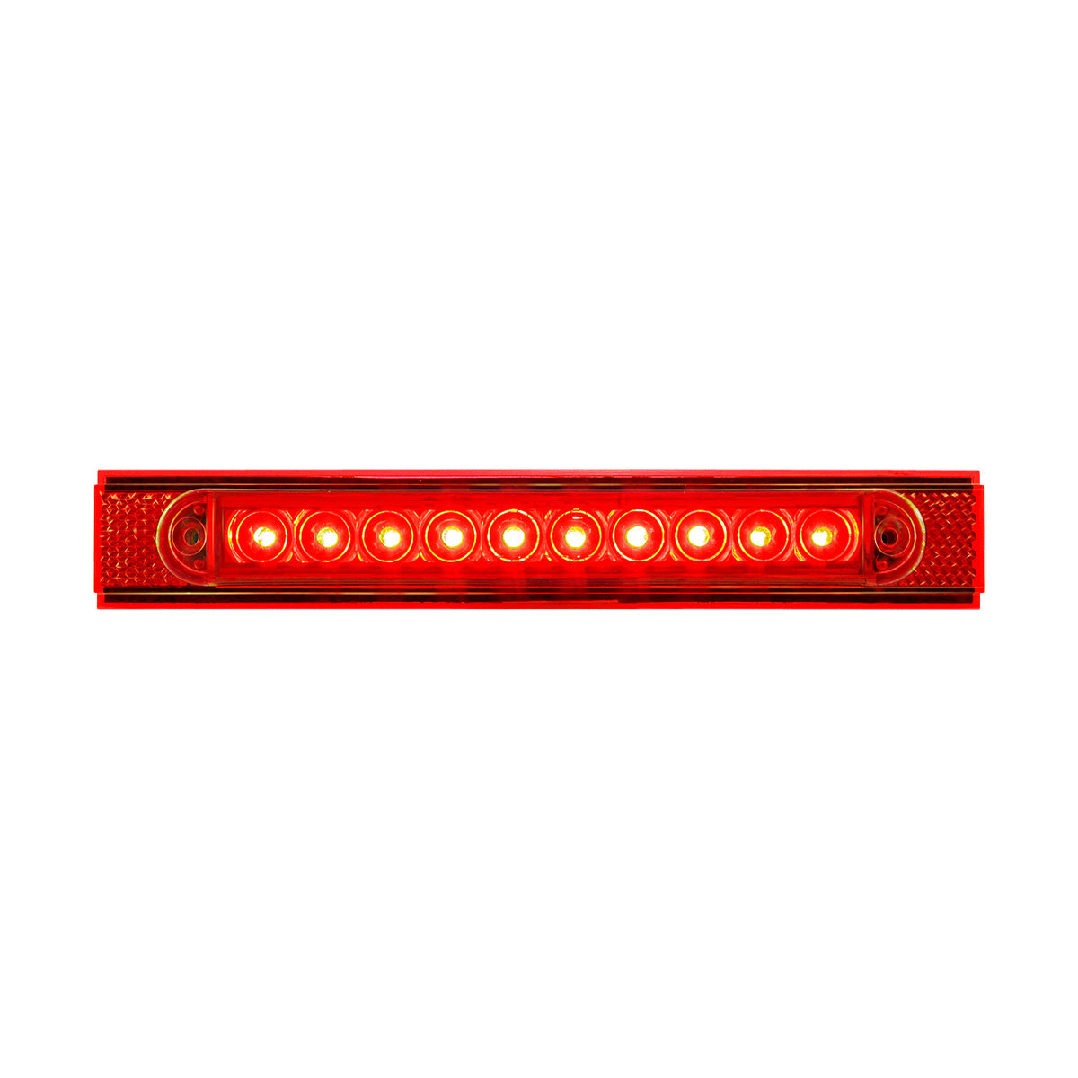 10 LED Conspicuity Reflector Plate Light With Red Reflector - Red LED/Red Lens (Each)