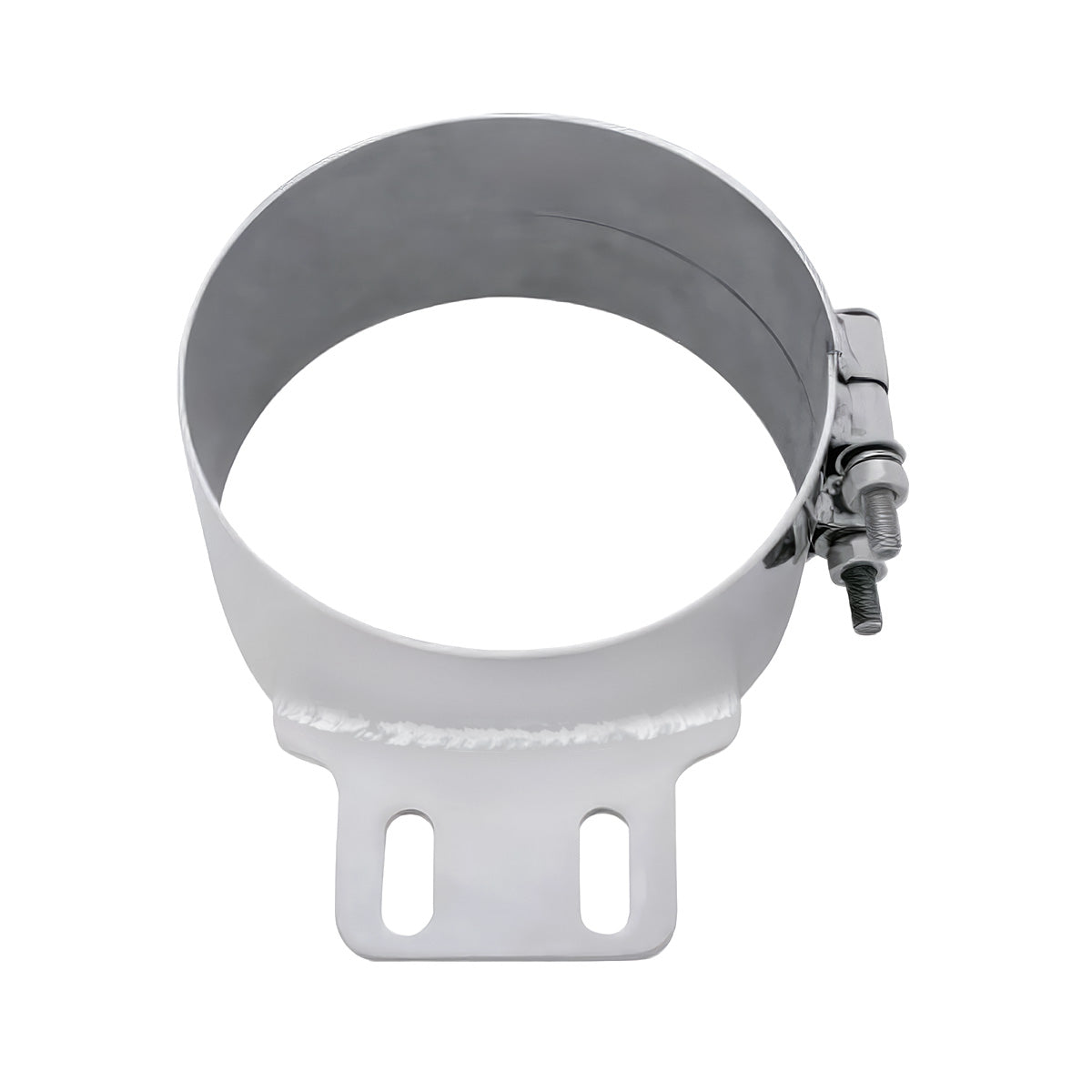 7" Stainless Butt Joint Exhaust clamp - Straight Bracket