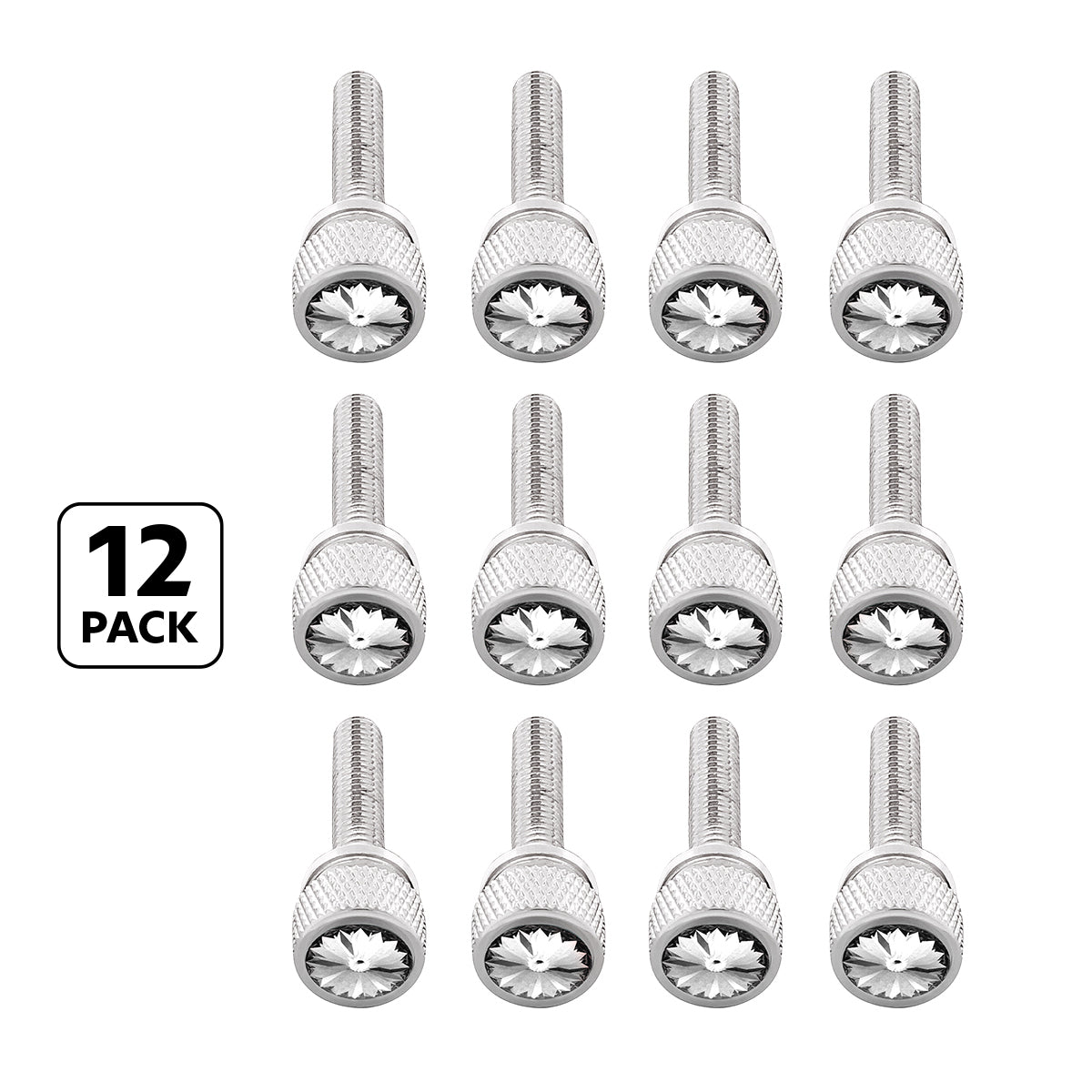 1-3/16" Long M6-1.0 Dash Screw With Crystal For Kenworth - Clear Crystal(12-Pack)