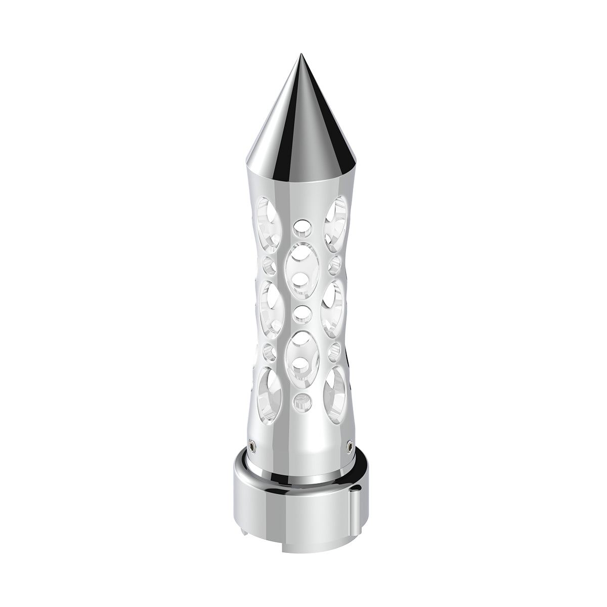 Thread-On Daytona Style Spike Gearshift Knob With LED 9/10 Speed Adapter - Chrome/White LED