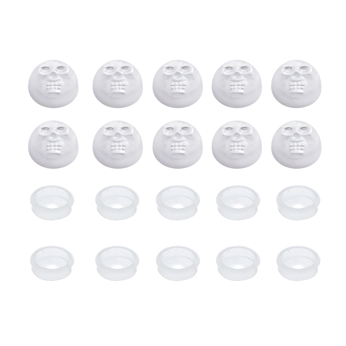 Chrome Plastic Skull Snap-On Cap For 1/4" Screws (10-Pack)