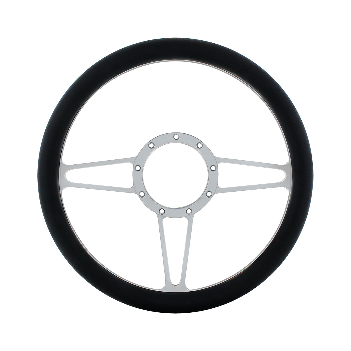 14" Chrome Aluminum 3-Spoke Style 9-Screw Mount Steering Wheel