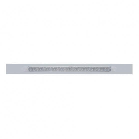 Chrome Top Mud Flap Plate With 23 LED 17" Reflector Light Bar - Amber LED/Clear Lens (Each)