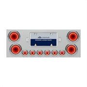 SS Rear Center Panel With Four 23 LED 4" Lights & Six 9 LED 2" Mirage Lights & Bezels - Red LED/Clear Lens