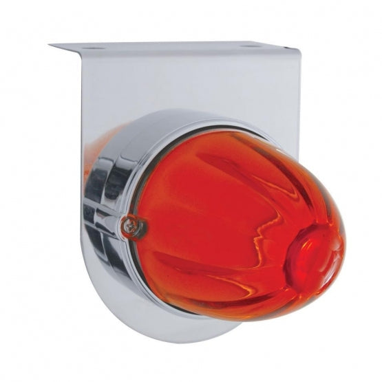 Glass Watermelon Light With Stainless Steel Light Bracket Kit- Dark Amber Lens