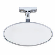 Oval Chrome Plated Aluminum Interior Rear View Mirror With Screw-On Mount