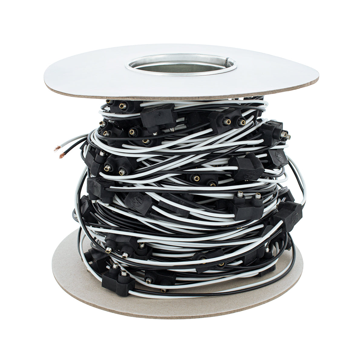 100 Count 2-Prong Male Bullet Plugs 16G Wire Harness Roll - 100' W/12" Lead Between Plugs