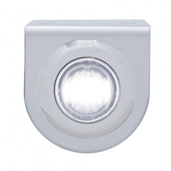 Stainless Light Bracket With 3 LED 3/4" Mini Light - White LED/Clear Lens