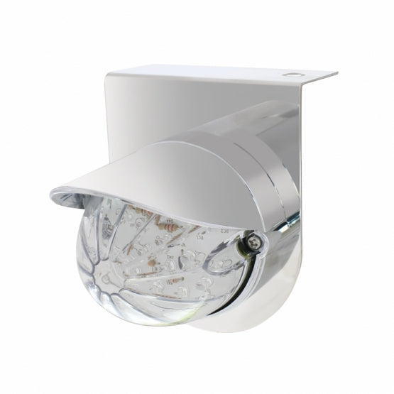 Stainless Light Bracket With 19 LED Bullet Style Grakon 1000 Light & Visor - Amber LED/Clear Lens