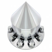 Spike Rear Axle Cover  With 33mm Flat Top Thread-On Nut Covers - Chrome