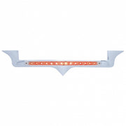 Chrome Hood Emblem Trim With 14 LED Light Bar For Kenworth - Red LED/Clear Lens