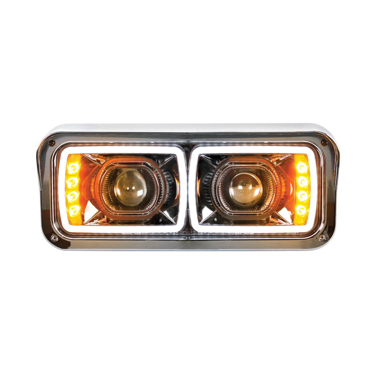 High Power LED "Blackout" Projection Headlight With LED Turn Signal & Position Light Bar - Driver