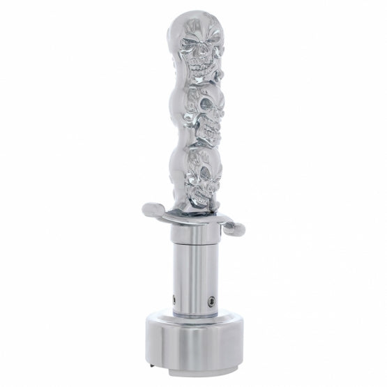 Skull Dagger Gearshift Knob With 13/15/18 Speed Adapter - Chrome