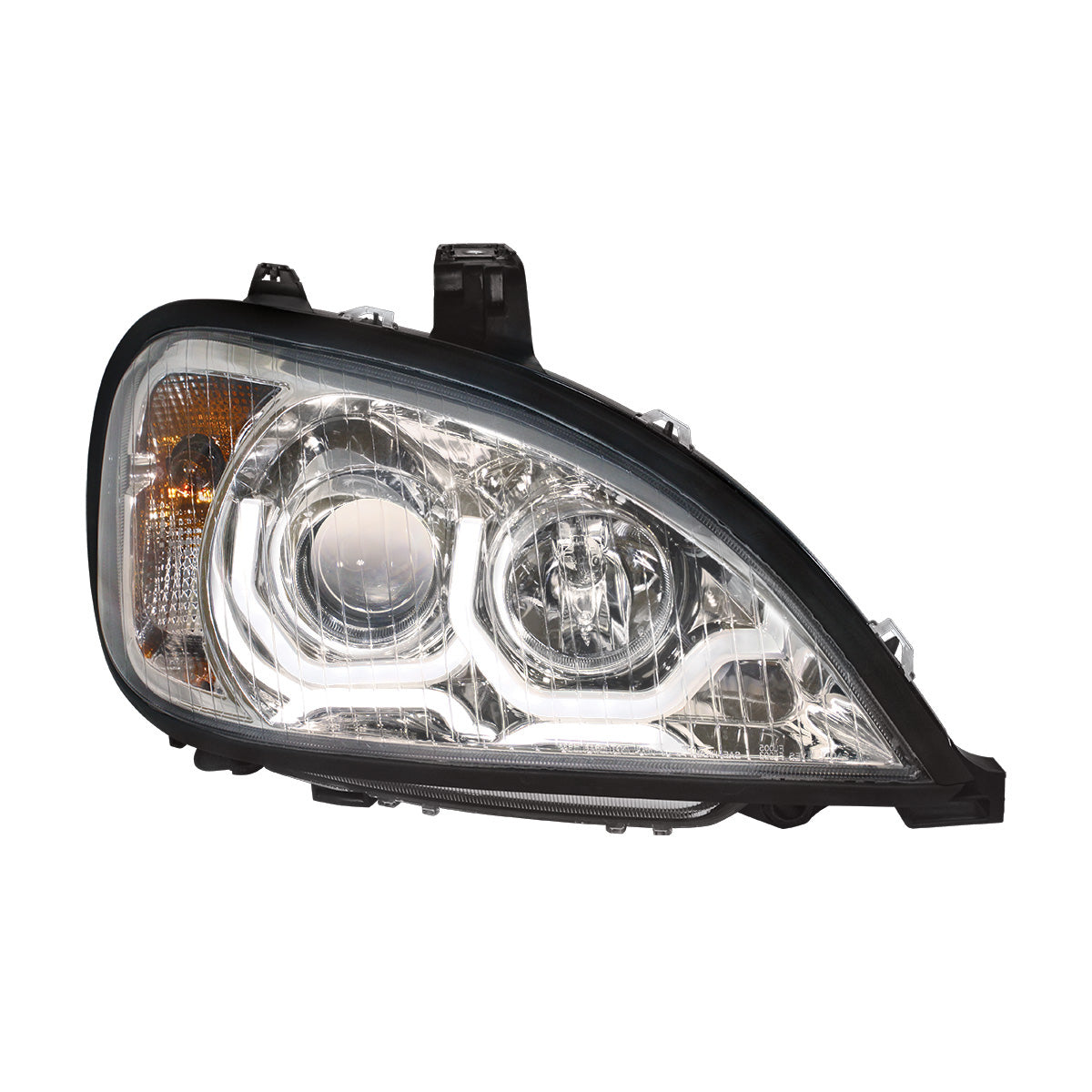 Chrome Projection Headlight With LED Position Light For 2001-2020 Freightliner Columbia - Passenger