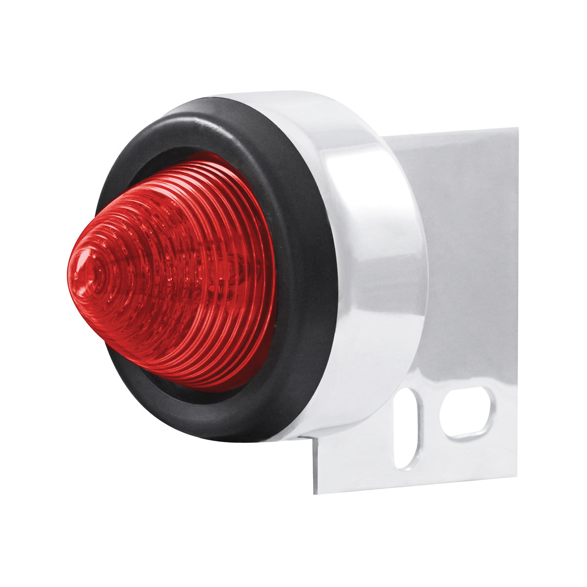 9 LED Beehive Mud Flap Hanger End Light With Grommet - Red LED/Red Lens