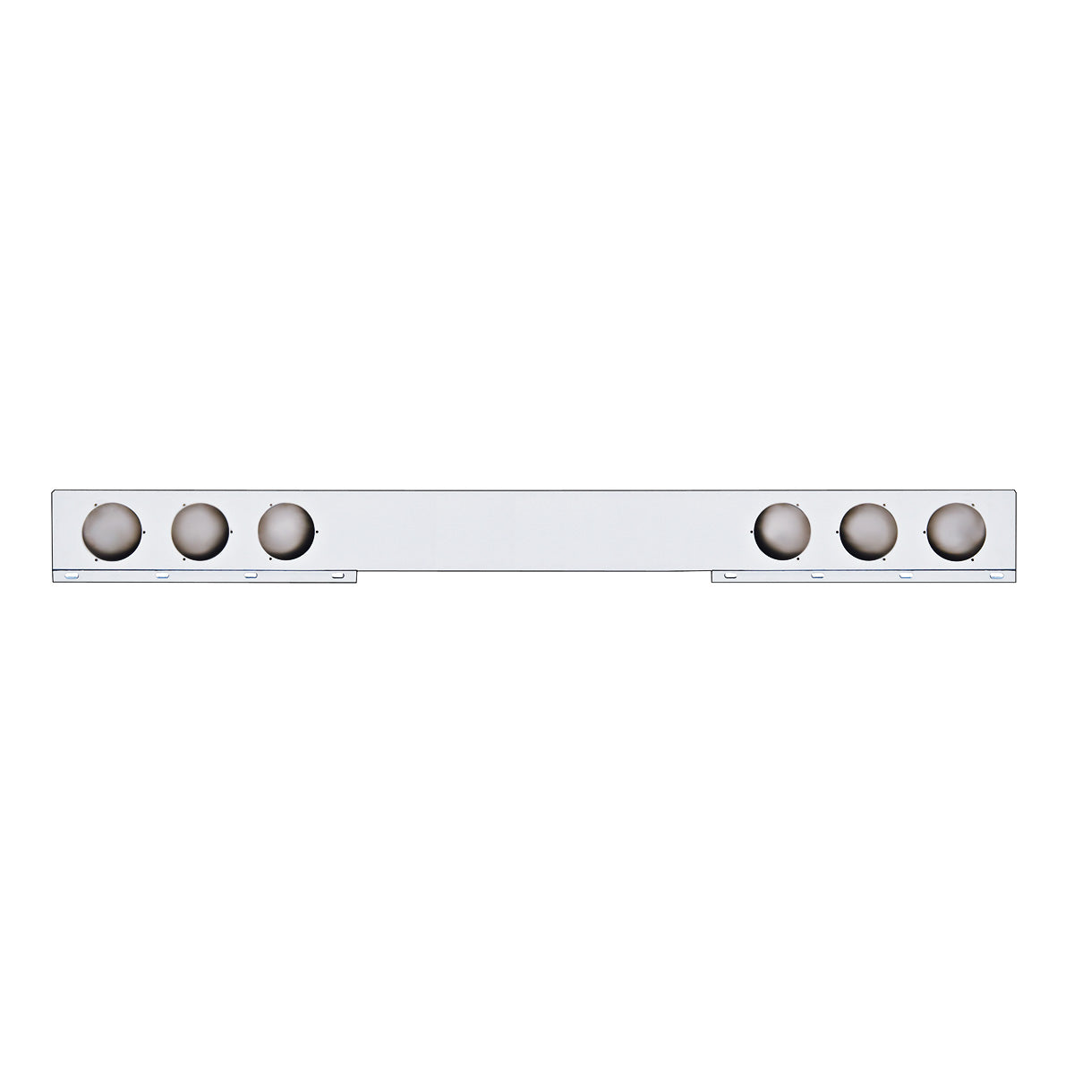 Stainless 1 Piece Rear Light Bar With Six 4" Light Cutouts