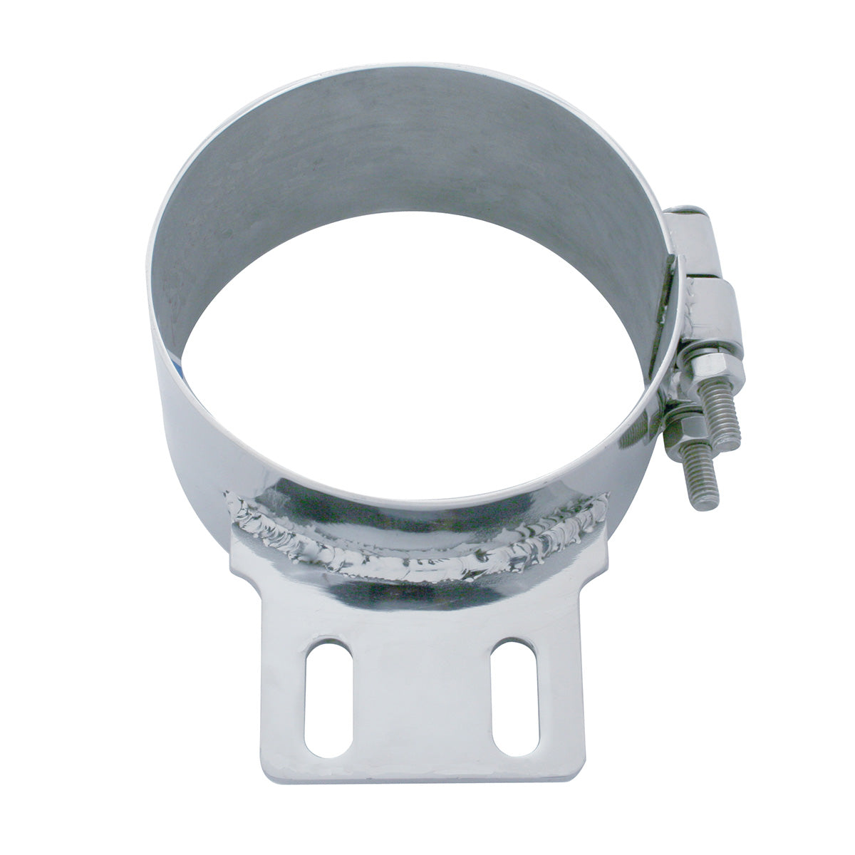 6" Stainless Butt Joint Exhaust Clamp - Straight Bracket