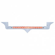Chrome Hood Emblem Trim With 14 LED Light Bar For Kenworth - Red LED/Chrome Lens