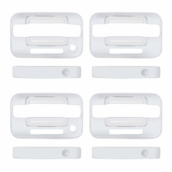 Chrome Door Handle Cover Set For 2004+ Ford F-150 4-Door Models With Keyless Entry