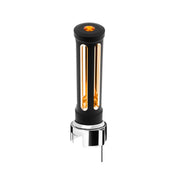 Thread-On Matte Black Sonoma Style Gearshift Knob With LED 13/15/18 Speed Adapter-Amber Crystal/Amber LED
