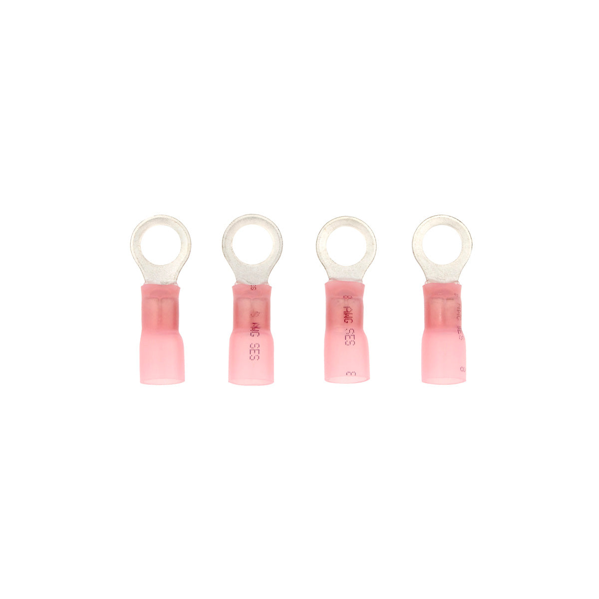 8 AWG 3/8" Stud CS Heat Shrink Ring Terminal - Pink (4-Pack)