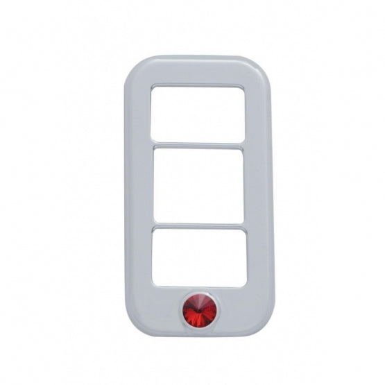 Rocker Switch Cover With 3 Openings & Color Crystal For Freightliner-Red (3-Pack)