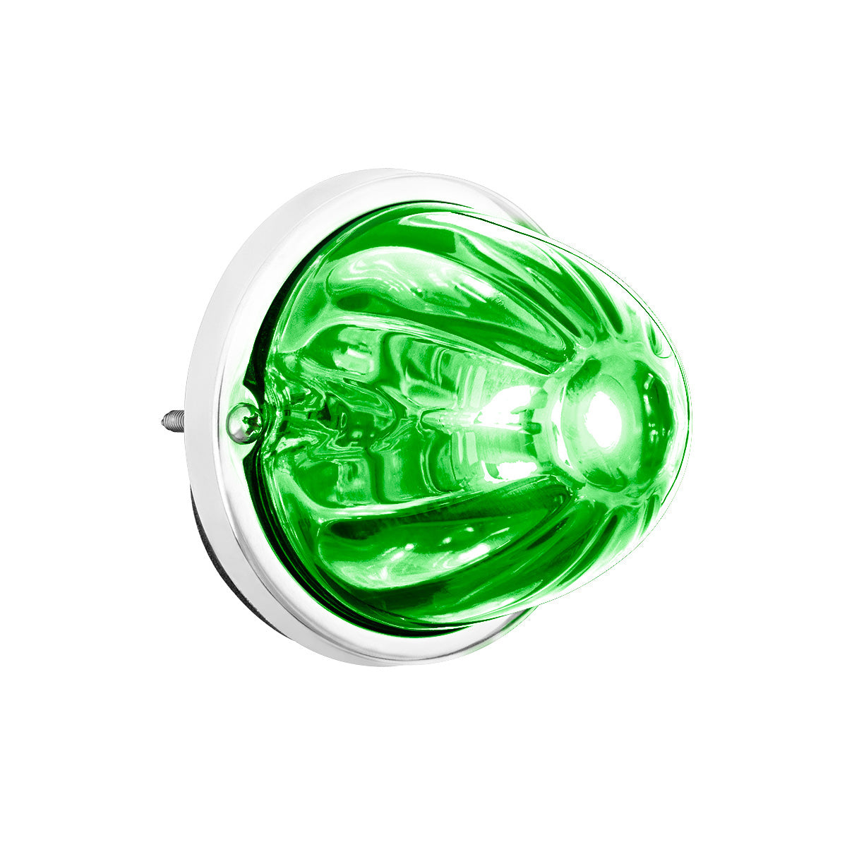 UltraBurst Glass Watermelon Flush Mount Kit With 18 LED Bulb-Green LED/Clear Lens