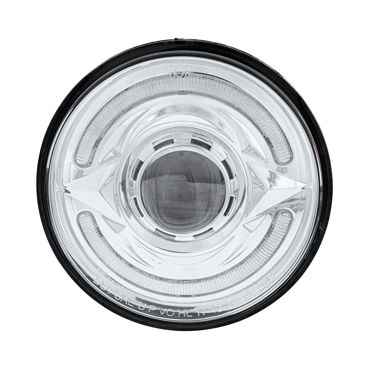 ULTRALIT- LED 5-3/4" Round Headlight With 60 LED Dual Color Light Bar, Amber & White LED - Low Beam