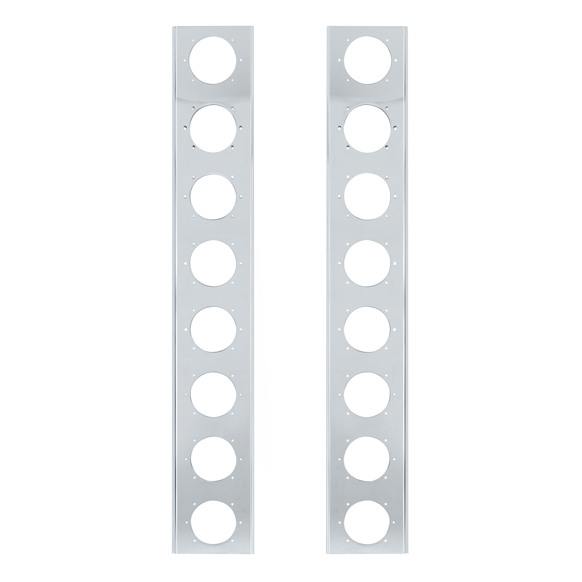 Peterbilt Stainless Front Air Cleaner Bracket Only - 16 Light Cutouts (Pair)